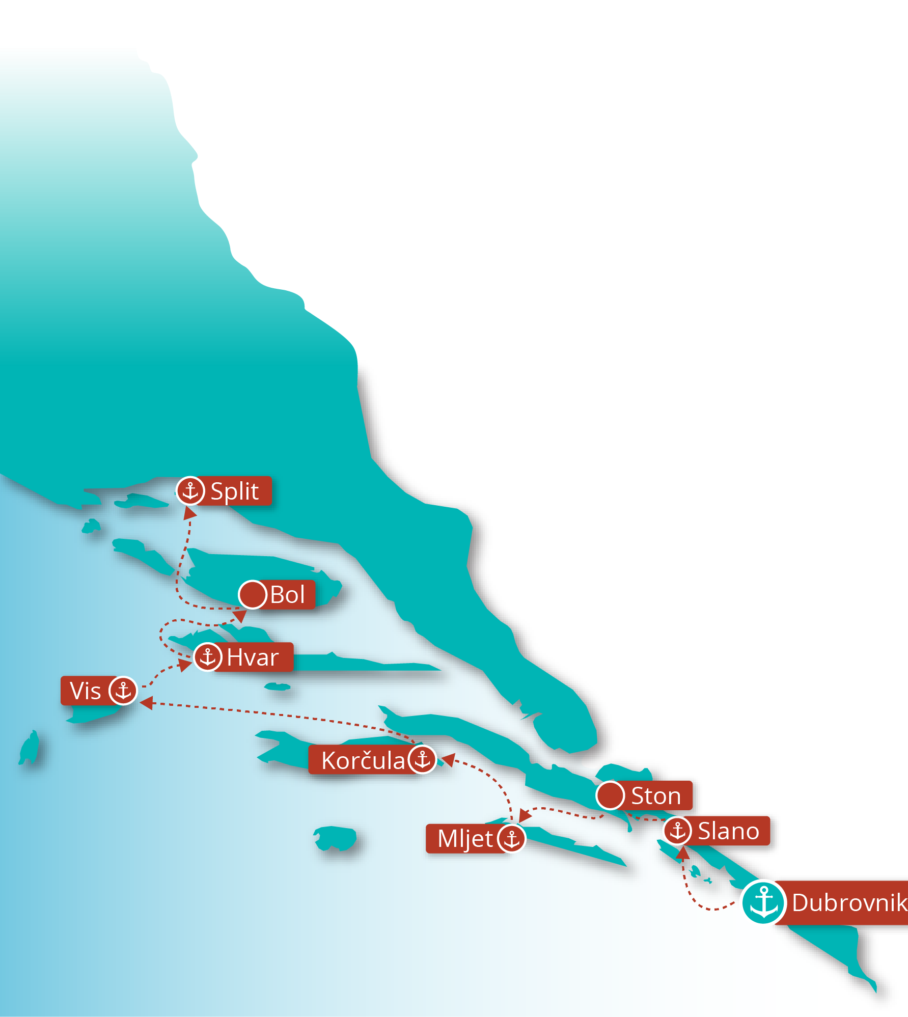 cruise split to dubrovnik one way